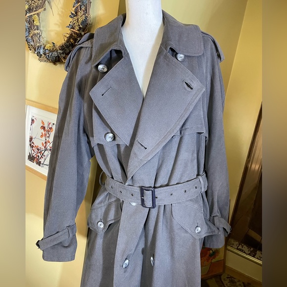 CERRUTI 1881 Paris Trenchcoat Man Size 48EU 52” Chest Gunmetal Gray Textured NWT - Picture 5 of 16